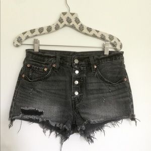 Levi’s 501 mid-rise cutoff denim shorts